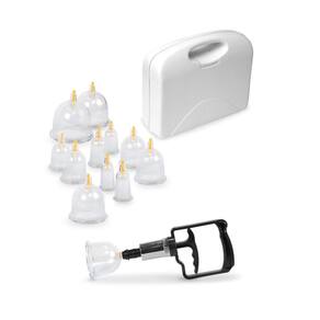 Kit 12 Ventosas Acrílico E Aplicador Ventosaterapia Maleta Estek
