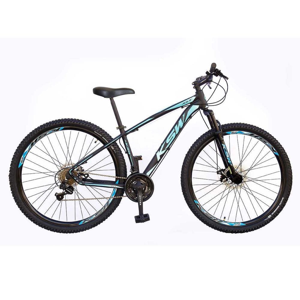 Bicicleta Aro 29 KSW XLT 2020 21v Freio a Disco Preto e Azul 21