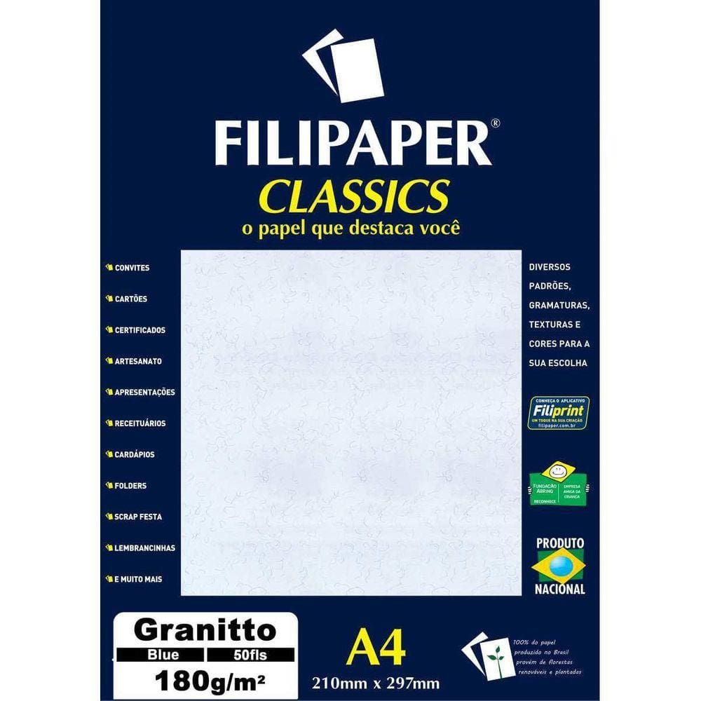 Papel A4 Granito Azul 180G.