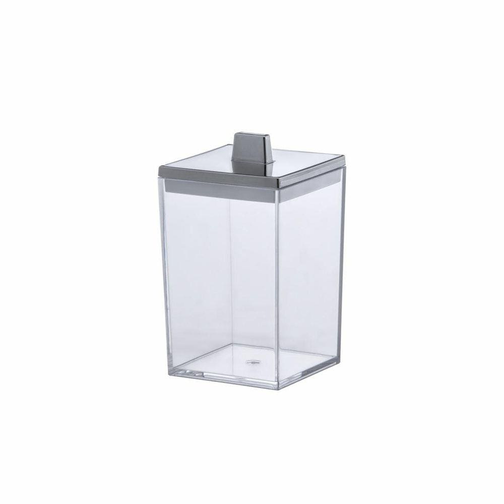 Porta Algodão Cotonete Quadratta Cristal Ref 1565