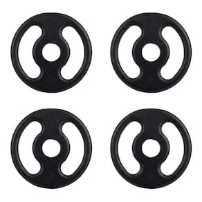 Kit Anilhas 4 X 1Kg Para Barra Halter Musculação Preto