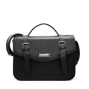 Bolsa Feminina Maria Verônica Carteiro Couro Preto