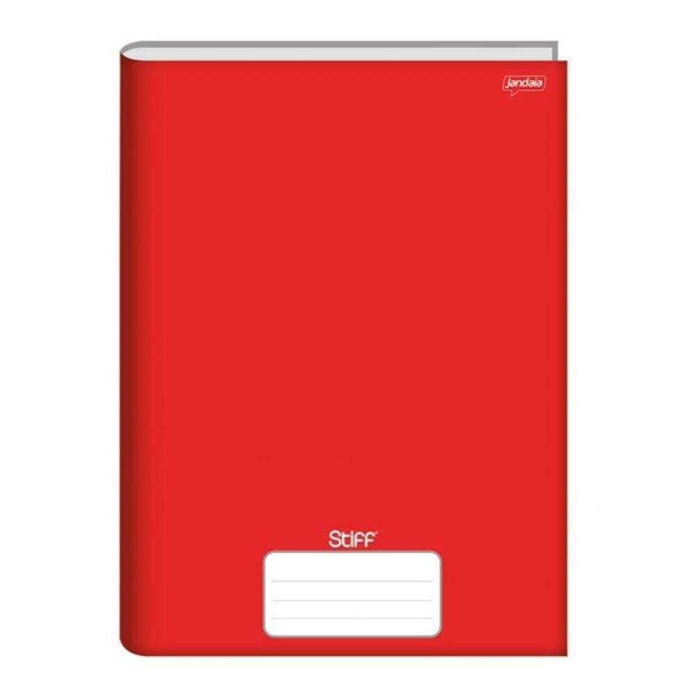 Caderno Brochura 1/4 Capa Dura 96 Folhas Vermelho Stiff Jandaia