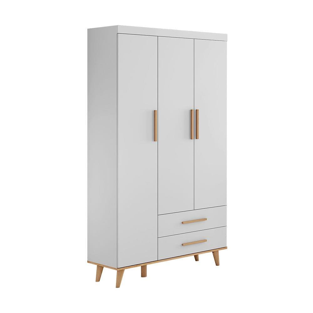 Guarda-Roupa Ludmila 3 Portas e 2 Gavetas – Branco
