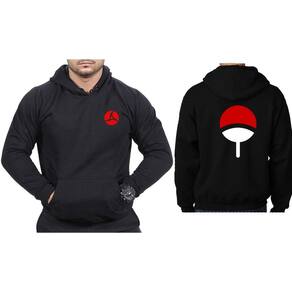 Blusa Moletom Naruto Uzumaki E Sasuke Anime Unissex - Cinza