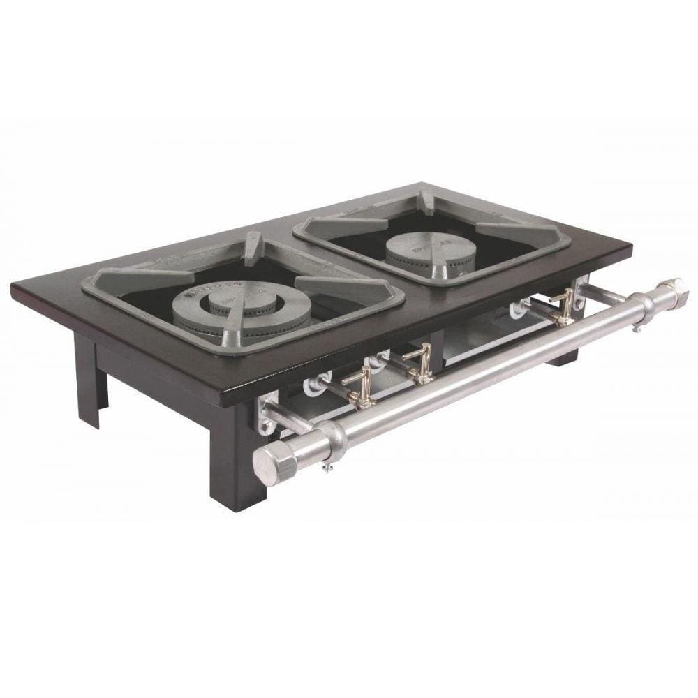Fogão 2 Bocas Duplas 2bd M2 30x30 Perfil 6,5 De Mesa Metalmaq