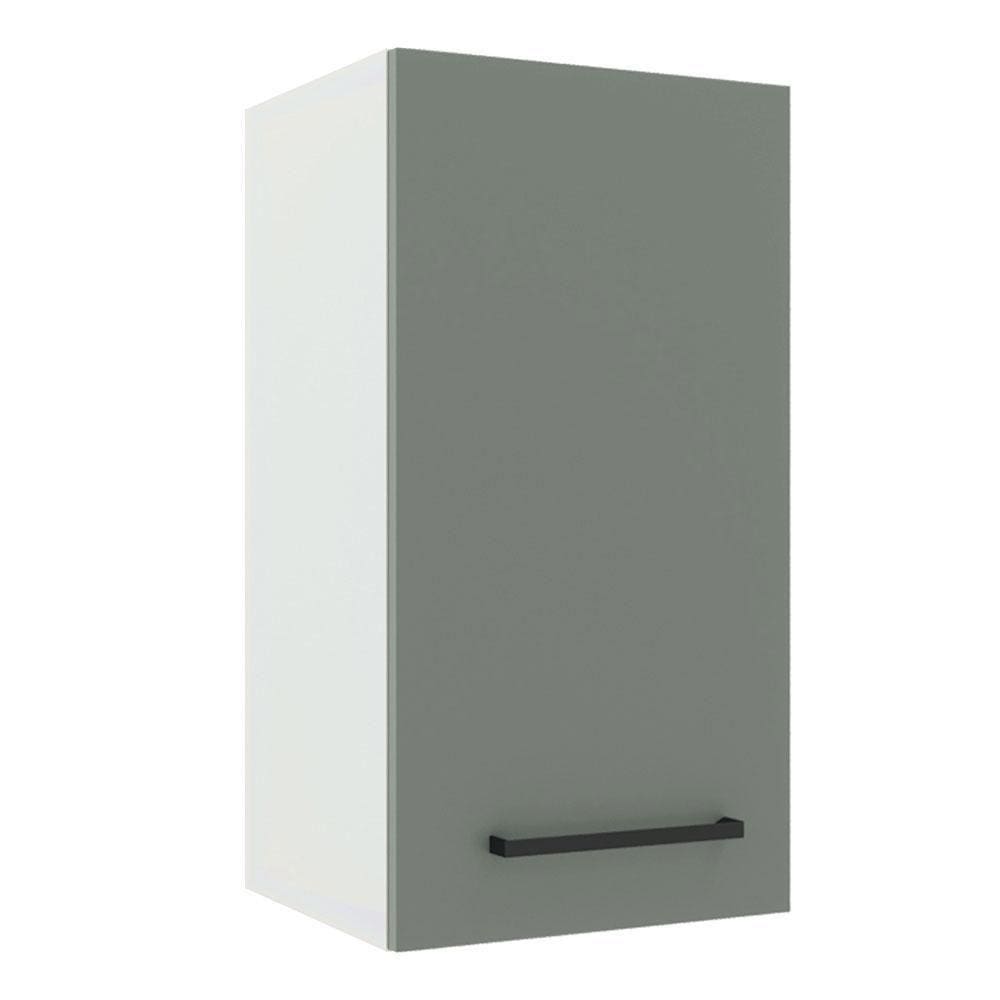 Armário Aéreo Madesa Agata 35 cm 1 Porta Branco Cinza