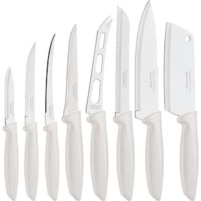 Jogo Facas Inox 8 Pçs Cabo Branco Plenus