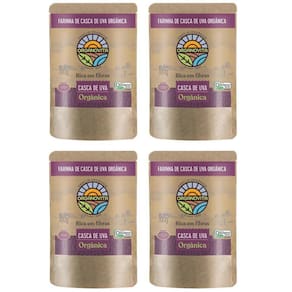 Kit 4 Farinha De Casca De Uva Orgânica Organovita 100 G