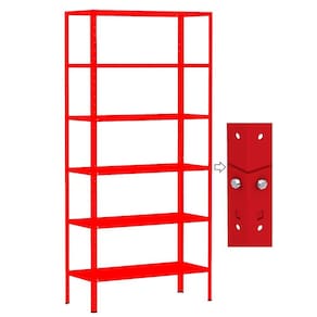 Estante Aço Dupla 176 Flex Amapa 6 Bandeja 30cm Vermelho
