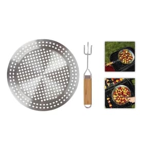Frigideira Inox Para Grelhar Em Churrasqueira 2 Em 1 Mor