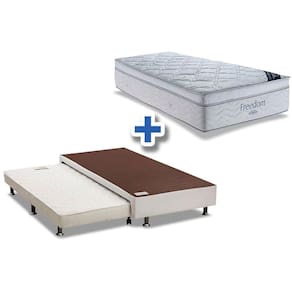 Cama Box+Auxiliar+Colchão Ortobom SuperPocket Freedom Solteiro 88