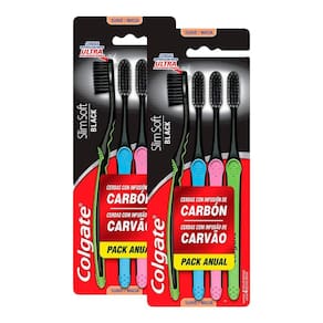 Kit 8 Escova Dental Colgate Slim Soft Black