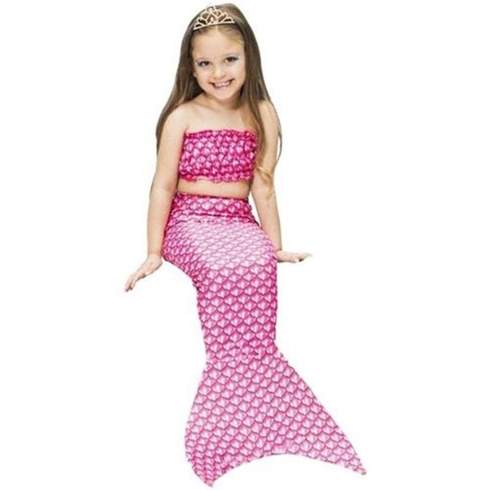 Fantasia De Sereia Infantil com Cauda Rosa