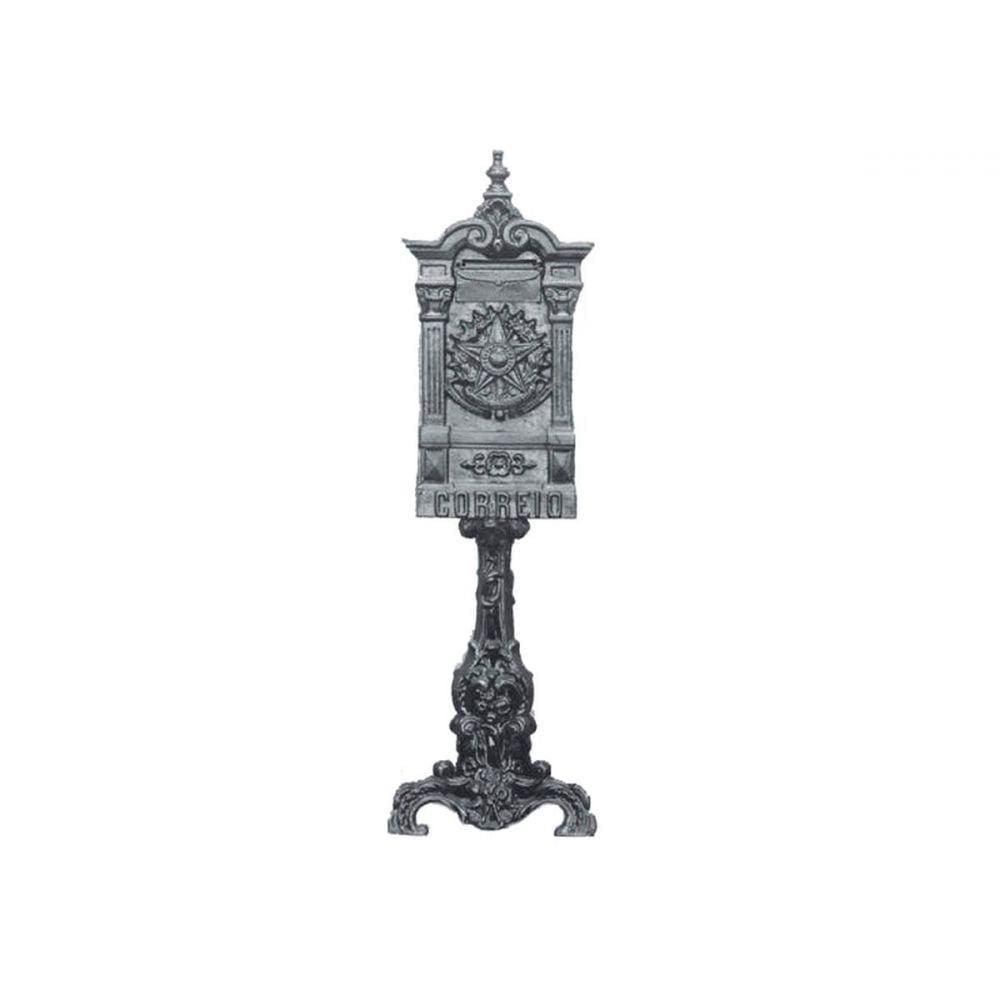 Caixa de Correio Colonial Brasão com pé Ferro Fundido