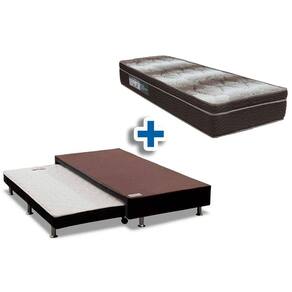 Conjunto Box-Cama+Auxiliar+Colchão Ortobom Light Solteiro 88