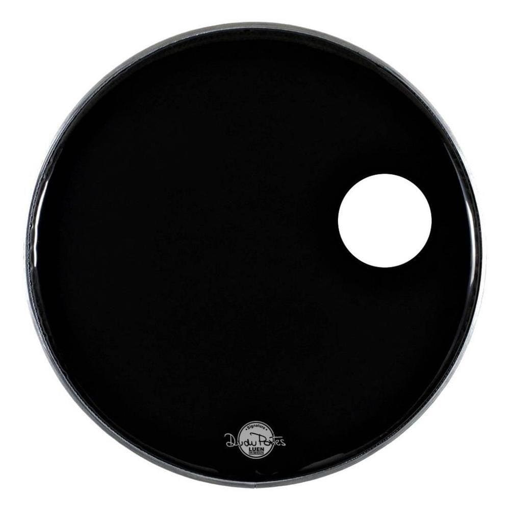 Pele para Bumbo 22 Frontal Luen Dudu Portes BD Preta c/ Furo
