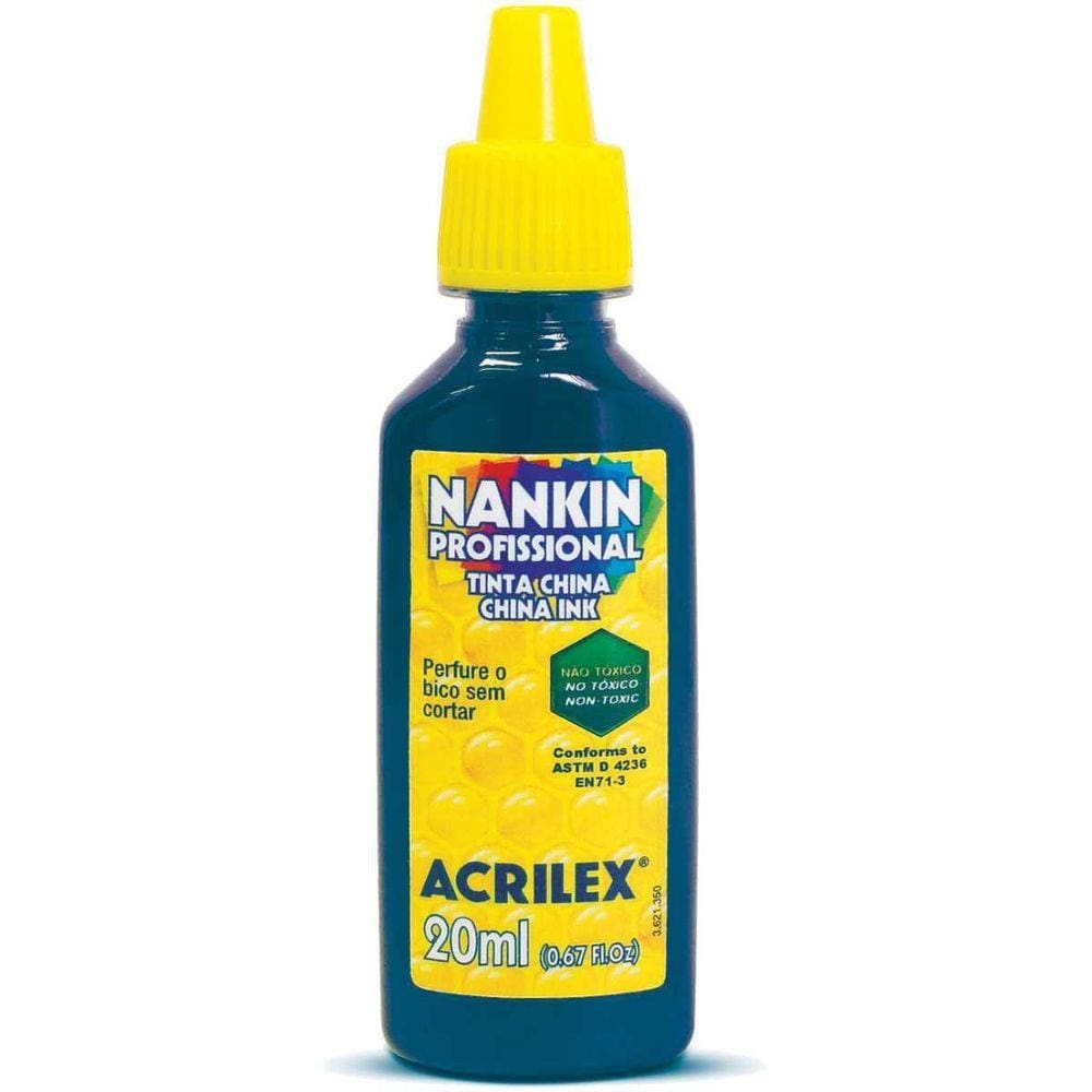 Tinta Nanquim Azul Turquesa 20Ml.