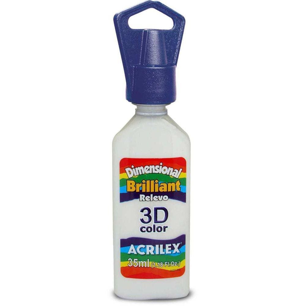 Tinta Relevo Brilhante Dimensional Branco 35Ml