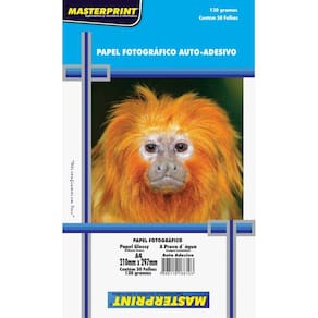 Papel Fotografico INKJET A4 GLOSSY Adesivo 130G (7898119103865)