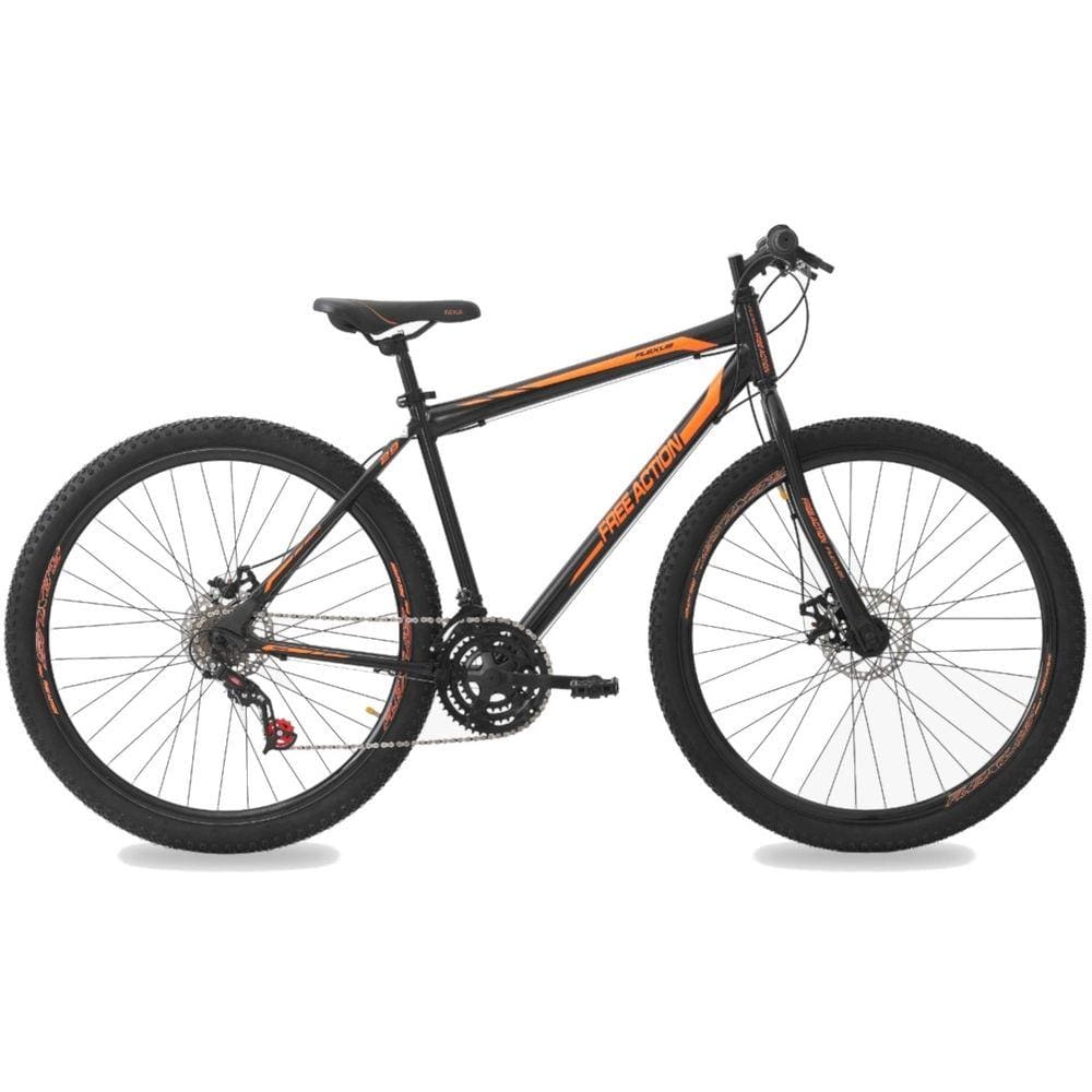 Bicicleta Aro 29 21 Marchas Freio na Mão Flexus 1.5 Grafite e Laranja Free Action