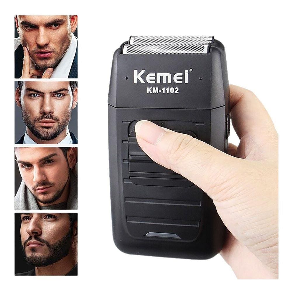 Barbeador Shaver Elétrico Sem Fio Kemei 2 Lâminas Km-1102