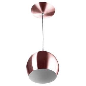 Lustre Pendente Bola Pequena Alumínio 15cm Gold Rose