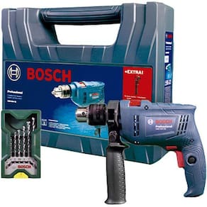 Furadeira de Impacto GSB 550 Watts Bosch, Com Maleta e 7 Brocas