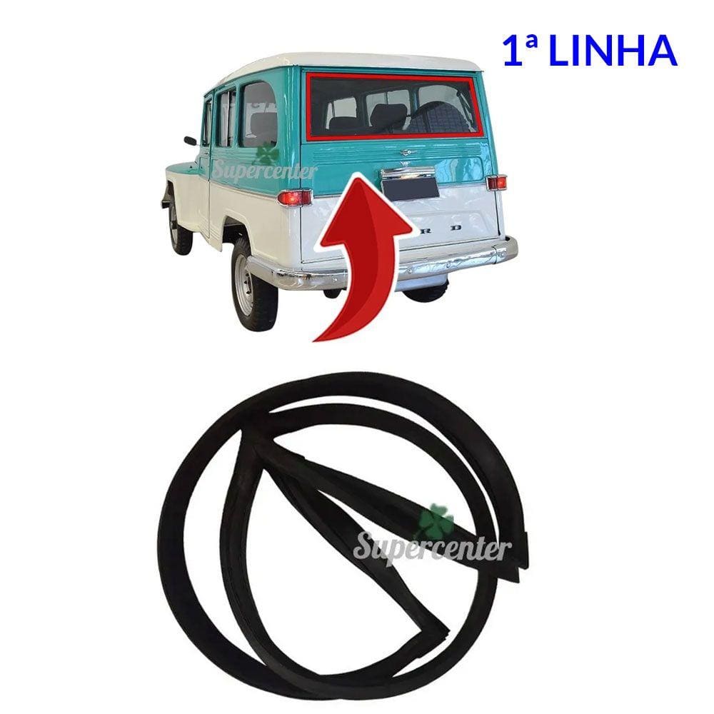 Borracha Vigia Vidro Traseiro Porta Mala Rural Willys