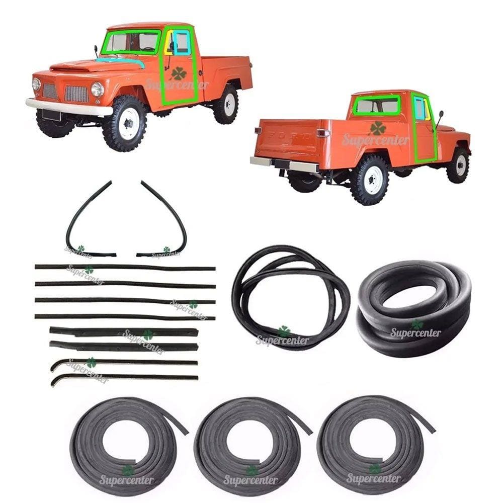 Kit Borracha Porta Vidro Parabrisa Vigia Ford F75 F-75