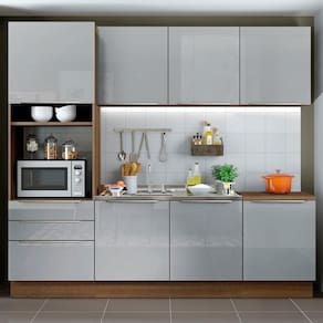 Cozinha Completa Madesa Lux com Armário e Balcão 7 Portas 3 Gavetas - Rustic/Cinza