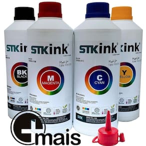 Tinta STK T544 L3110 L3150 L5190 para Ecotank Epson - 250ml Black + 3 x 100ml Color
