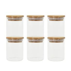 Potes De Mantimentos de 200ml com Tampa Bambu Oikos - 6 Pçs