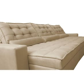 Sofá Retrátil e Reclinável 4,12m com Molas Ensacadas Cama Inbox Gold Tecido Suede Velusoft