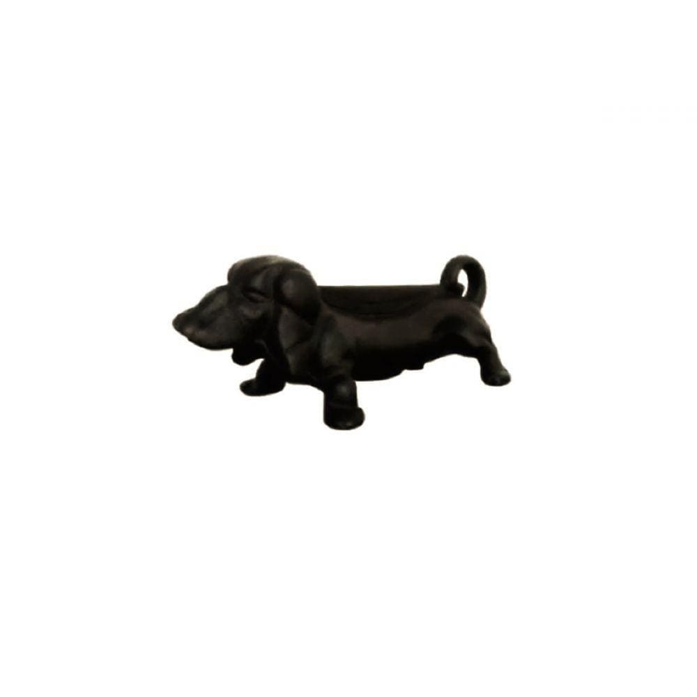 Capacho Formato Cachorro Ferro Fundido Cor Preto 38x14cm