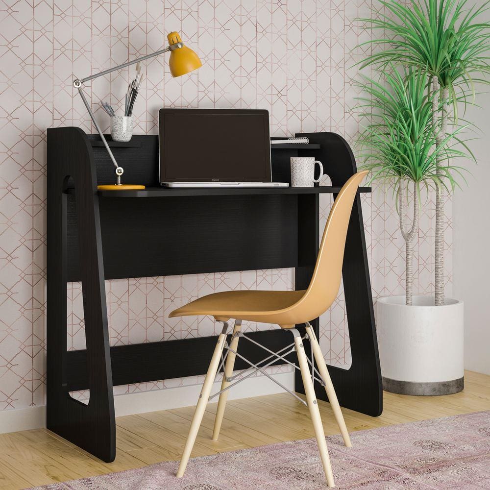 Mesa Escrivaninha Cyber 2 Prateleiras Preto - Artely