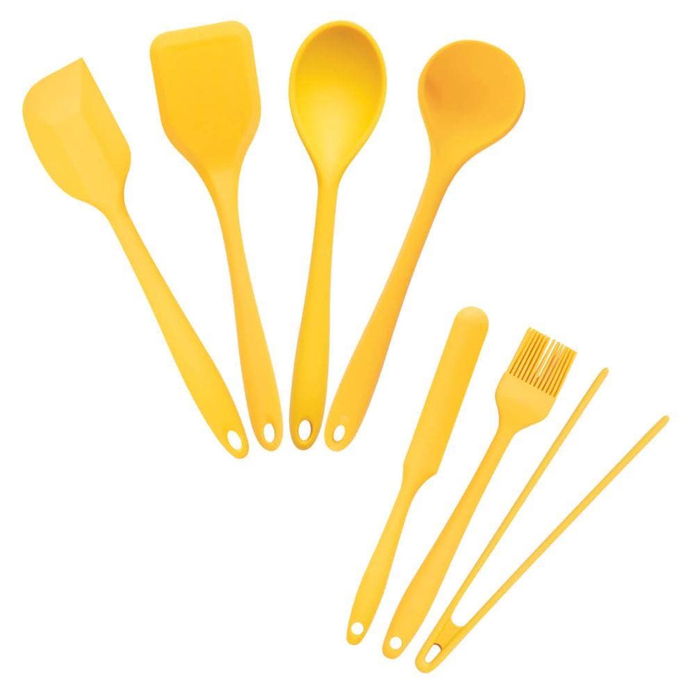Kit De Utensílios De Silicone Amarelo Oikos – 7 Peças