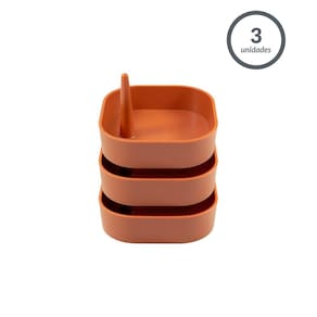 Kit Mini Organizador Empilhável Multiuso Laranja OIKOS– 3Pçs