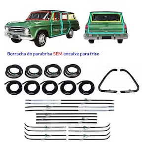Kit Borracha Porta Parabrisa Canaleta Vento Veraneio 64 A 84