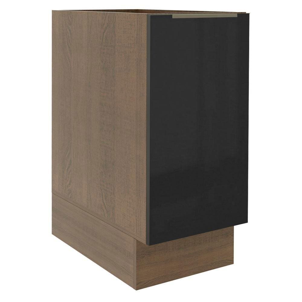 Balcão Madesa Lux 35 cm 1 Porta - Rustic/Preto