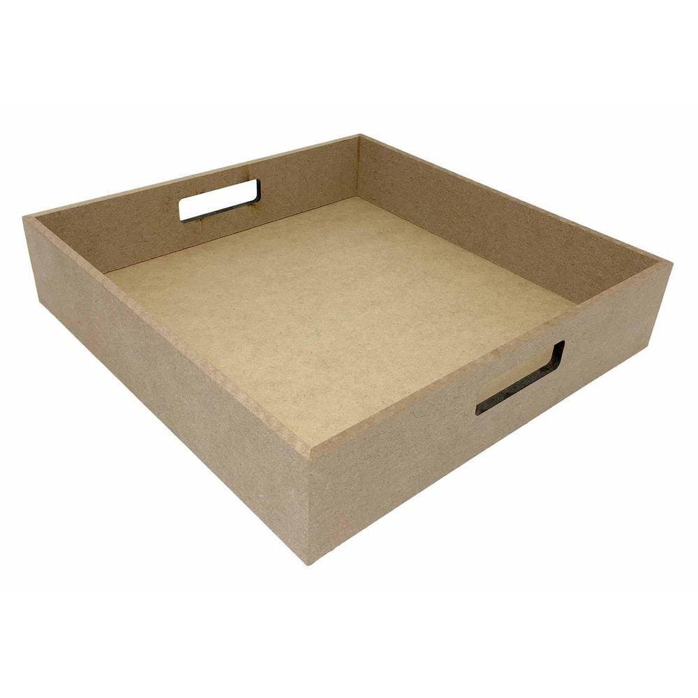 Bandeja Cesto Quadrada P Mdf 22X22X6,5 Cm Decoração