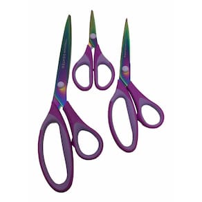 Tesoura Para Costura Titanium Kit Com 3 Cabo Soft Aço