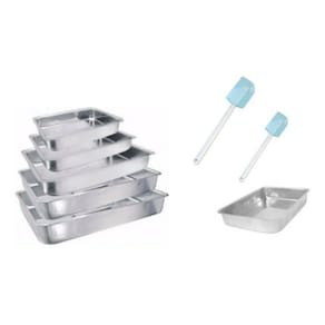 Conjunto Assadeira Retangular Alta 5 Pçs + 2 Pão Duro Pvc