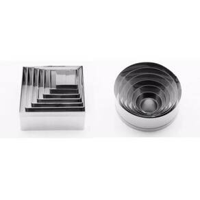 Jogo Cortador Redondo E Quadrado Para Massa Inox