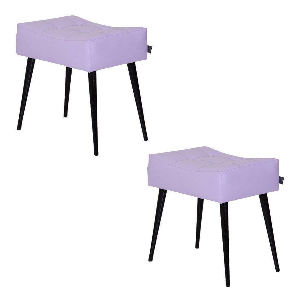 2 Puffs Banquetas Nobre Lilás Preto Stay Puff