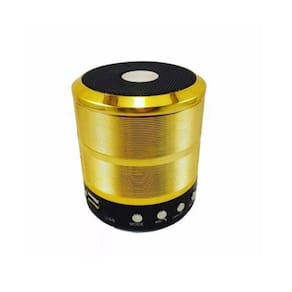 Caixa De Som Portátil Mini Speaker Ws-887 Dourado Bluetooth