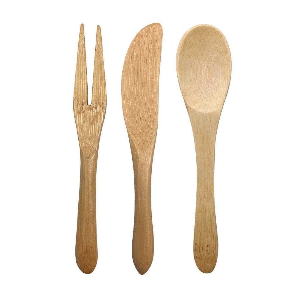 Conjunto De Mini Talheres De Bambu - Oikos