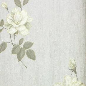 Papel de Parede Lavável Flores Cinza e Amarelo (Glitter e Relevo) + Cola Para Aplicação - Dolce Vita | 94584