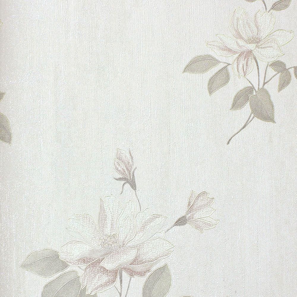 Papel de Parede Lavável Flores Malva e Rose (Glitter e Leve Relevo) + Cola Para Aplicação - Dolce Vita | 94583