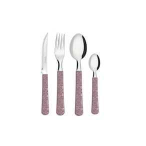 Conjunto de Talheres com Pote Simonaggio Sintonia DeCor Provençal - 25 Pçs - Rosa